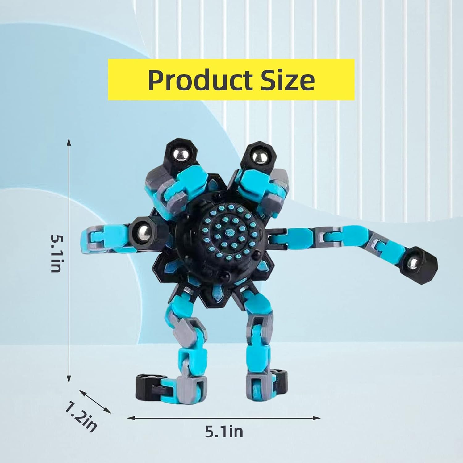 4 piezas Fidget Spinners Transformable Dedo Punta de los Dedos Robot Juguete DIY Robot Deformable Divertido Juguete Fidget Juguete para Adultos Niños