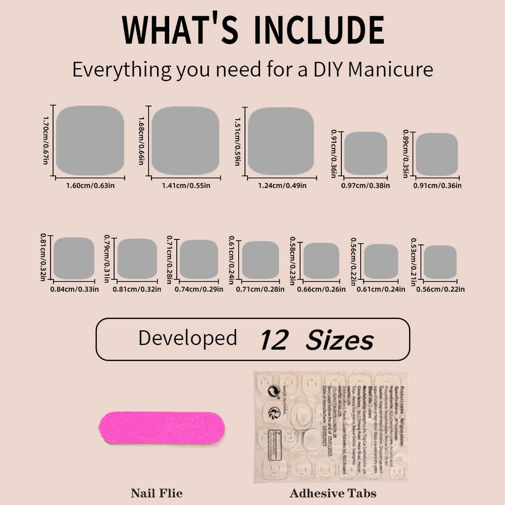 Uñas postizas cuadradas de color rosa a presión, uñas postizas francesas de estilo simple, uñas acrílicas para mujeres, puntas de uñas brillantes,