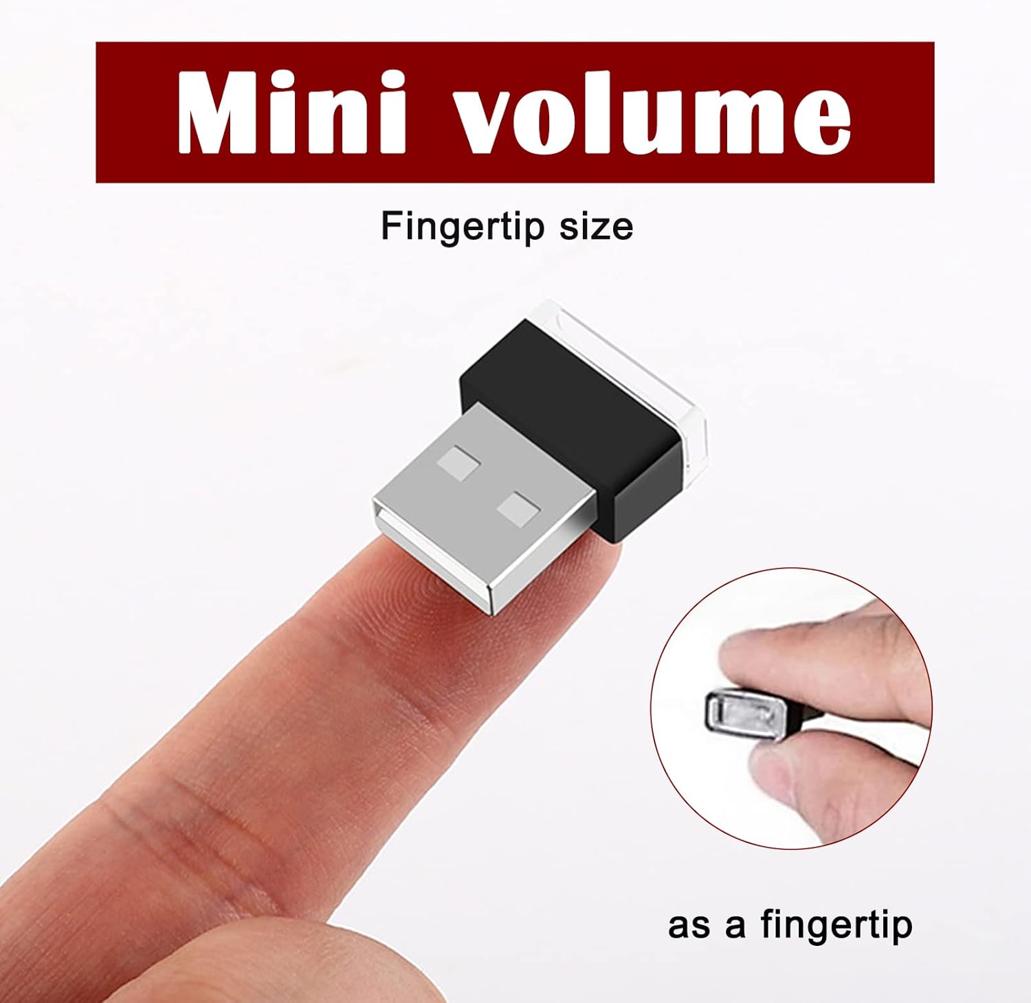 4 luces LED USB para atmósfera, kit de iluminación ambiental interior mini USB, decoración universal de luces LED para interiores (rojo)