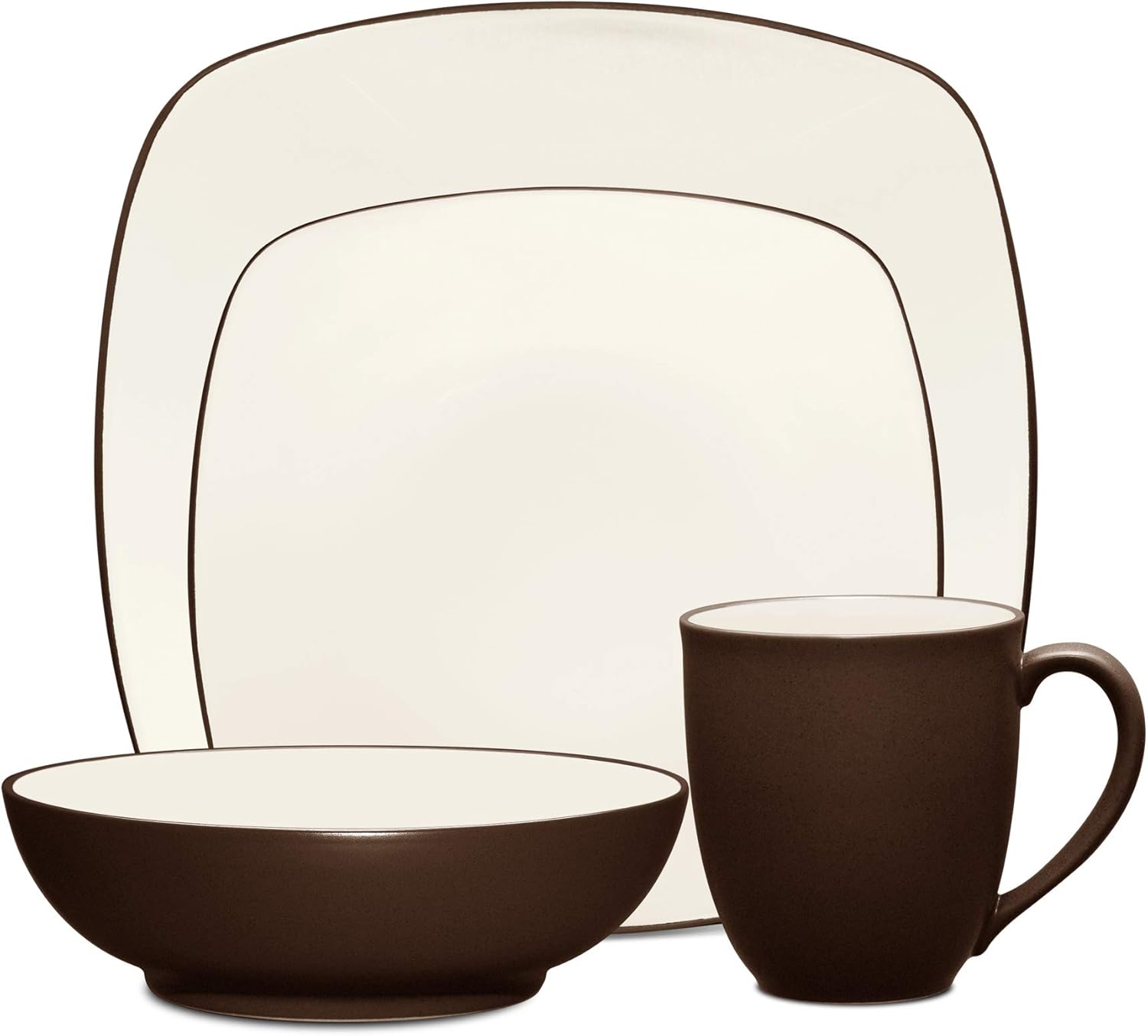 Noritake Colocador cuadrado de 4 piezas de chocolate Colorwave