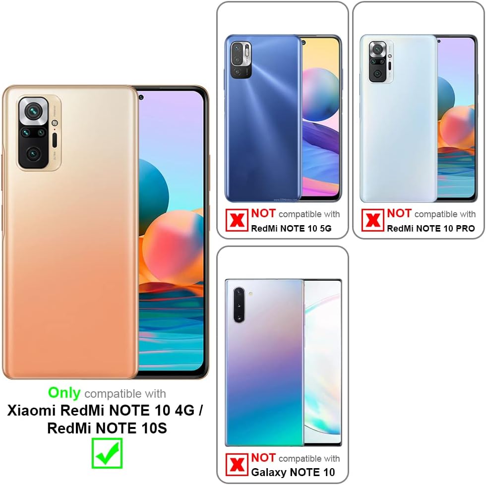 Funda compatible con Xiaomi RedMi Note 10 4GRedMi Note 10S en rosa brillante – Oro – Funda protectora hecha de silicona TPU flexible y con