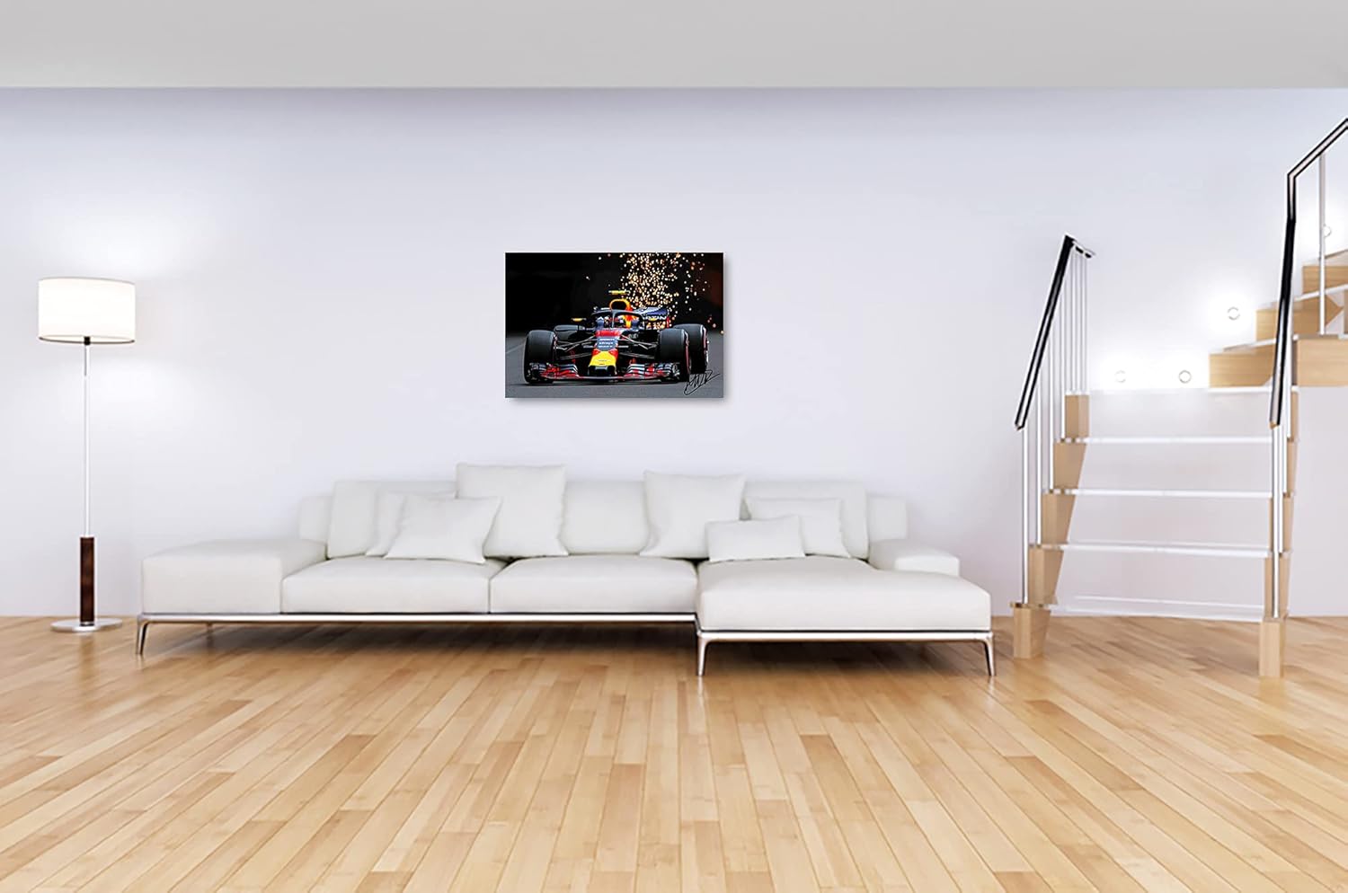 Impresión en lienzo de XOTIKS Red Bull Racing F1 con autógrafo Max Verstappen preimpreso, arte fino en lienzo giclée, arte fotográfico, arte de