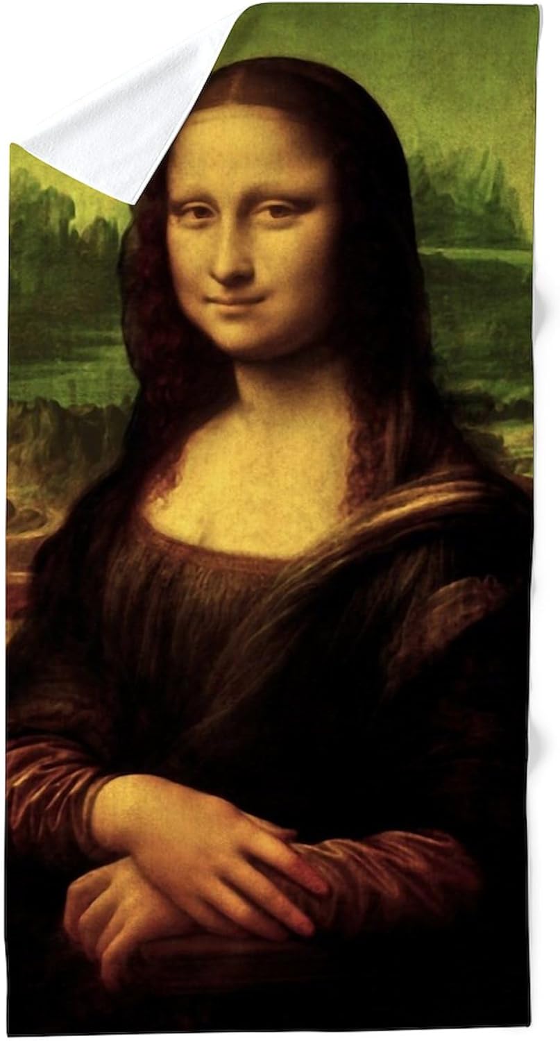 CafePress Mona Lisa – Toalla de playa grande, toalla suave con diseño único