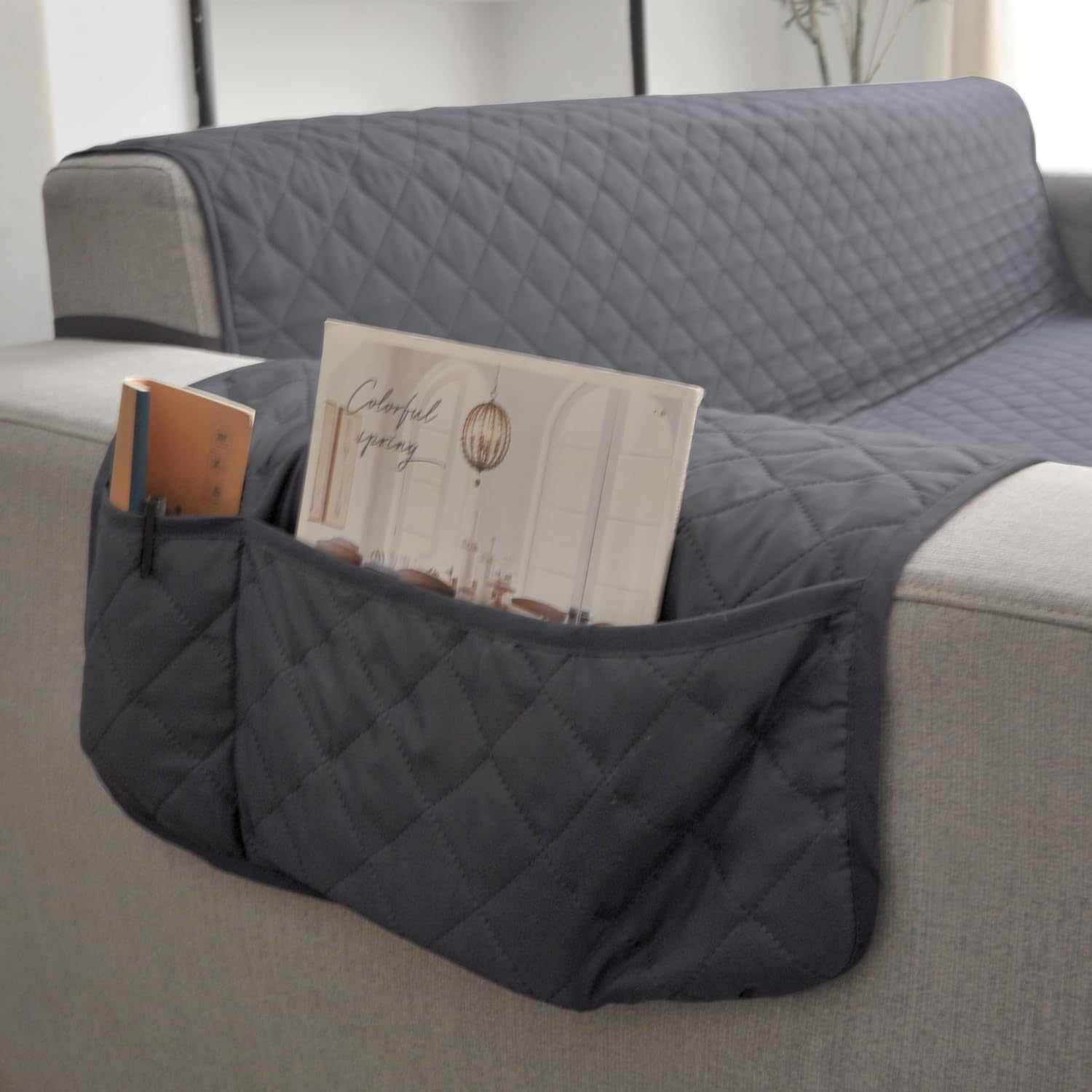 YuppieLife Funda de sofá reversible, funda protectora duradera y antideslizante para muebles, para mascotas, perros, niños, ancho de la silla de 25