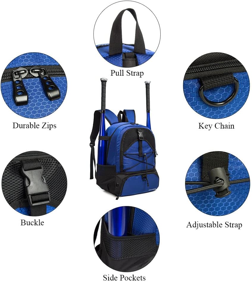 Mochila de fútbol juvenil  Bolsa de béisbol, mochila de bate, equipo de pelota en T y sóftbol  Mochila de baloncesto  Bolsa de fútbol de voleibol y