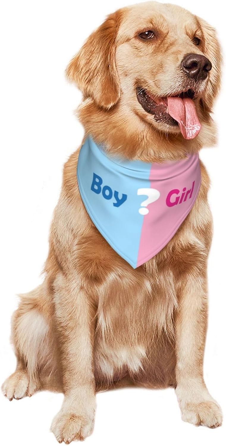 Qué será Anuncio de embarazo, bufanda triangular para mascotas, revelación de género, accesorios de fotografía de baby shower (rosa)