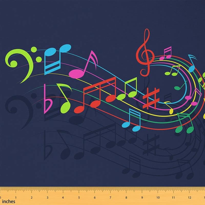 Feelyou The Yard – Tela musical de The Yard, tela de tapicería de notas musicales para sillas, tema musical moderno, decorativo, impermeable, tela