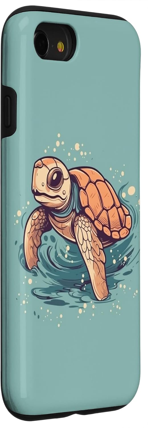 Funda para iPhone SE (2020)  7  8 Cute Kawaii Sea Turtle in the Ocean