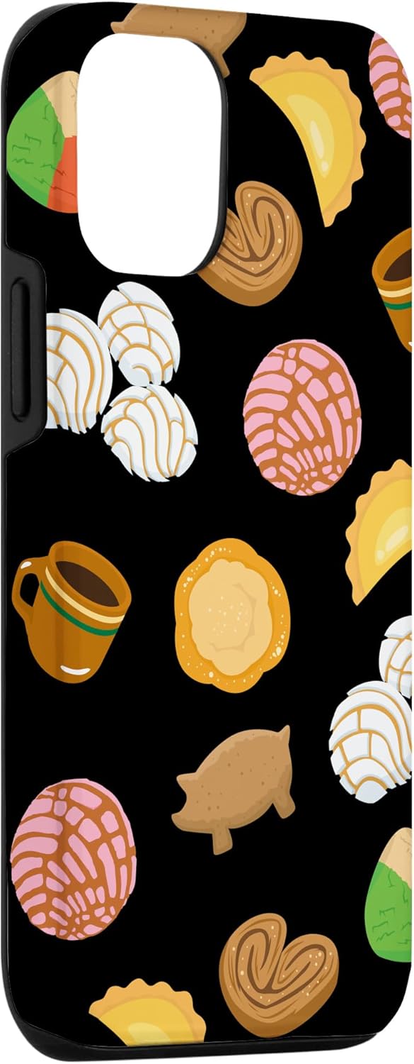 iPhone 14 Conchas Pan Dulce Patrón Negro Teléfono Caja Latina Caja De Regalo