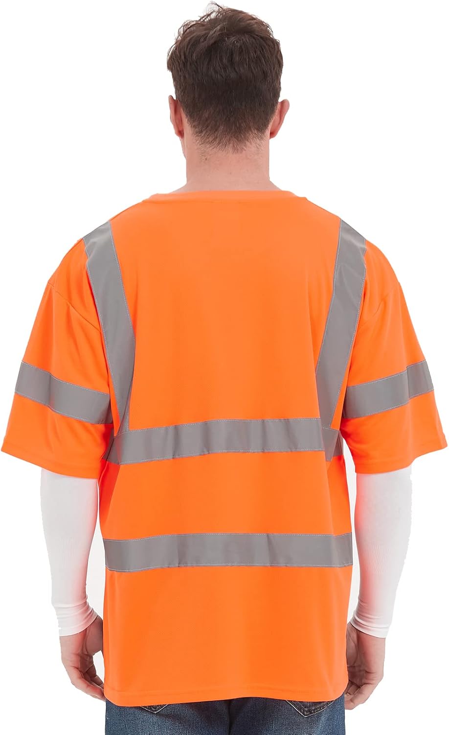 ProtectX Camiseta de seguridad reflectante de manga corta de alta visibilidad, camisas de alta visibilidad transpirables resistentes para hombre,