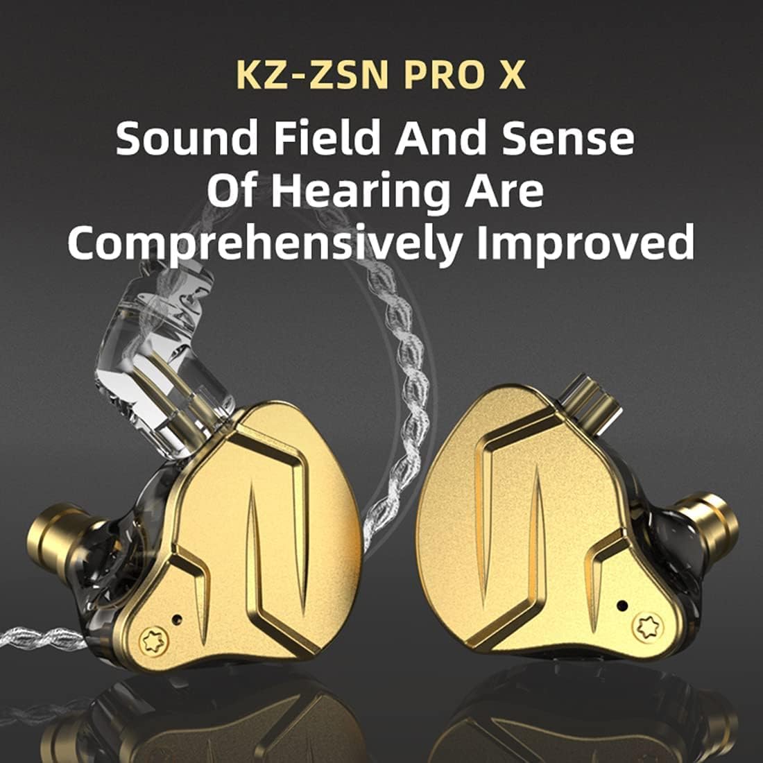 KZ ZSN Pro X – Monitor de oído con cable, auriculares híbridos dinámicos controladores equilibrados, auriculares de armadura dual driver 1DD 1BA