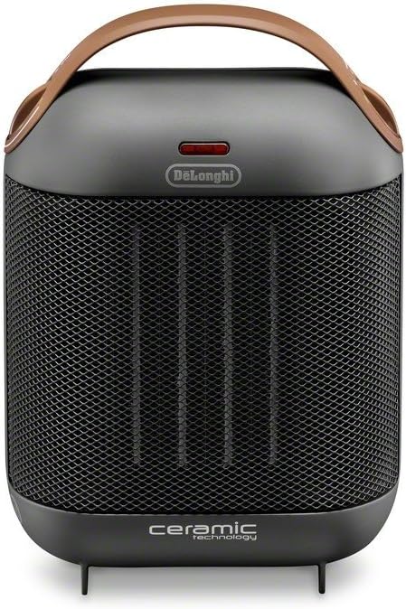 Calentador eléctrico DeLonghi Capsule, calentador de espacio portátil compacto y estilizado de 1500 W para uso en interiores en dormitorio de