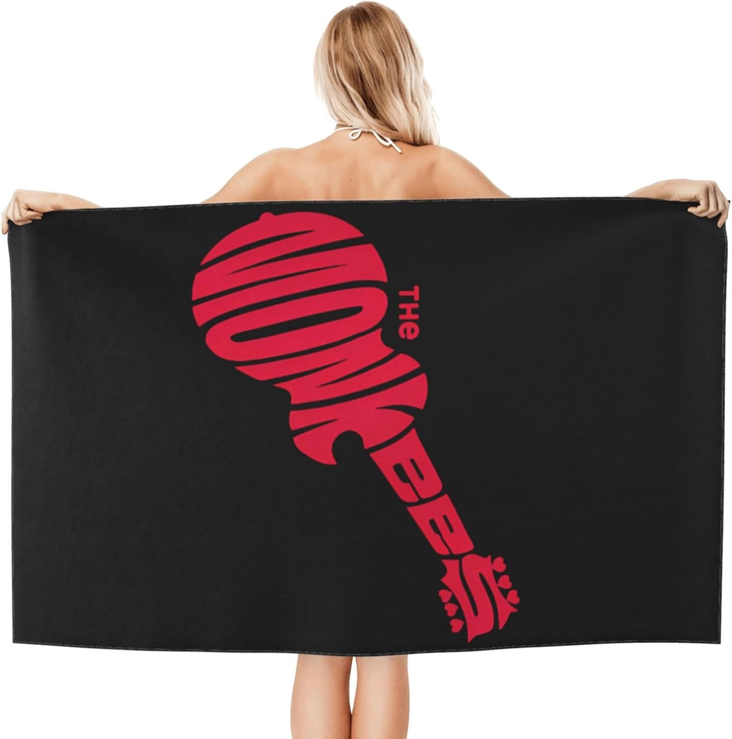 The Rock Monkees Band Logo Toalla de playa de secado rápido Toallas de baño ligeras para piscina, deportes, playa, gimnasio, 52 x 32 pulgadas