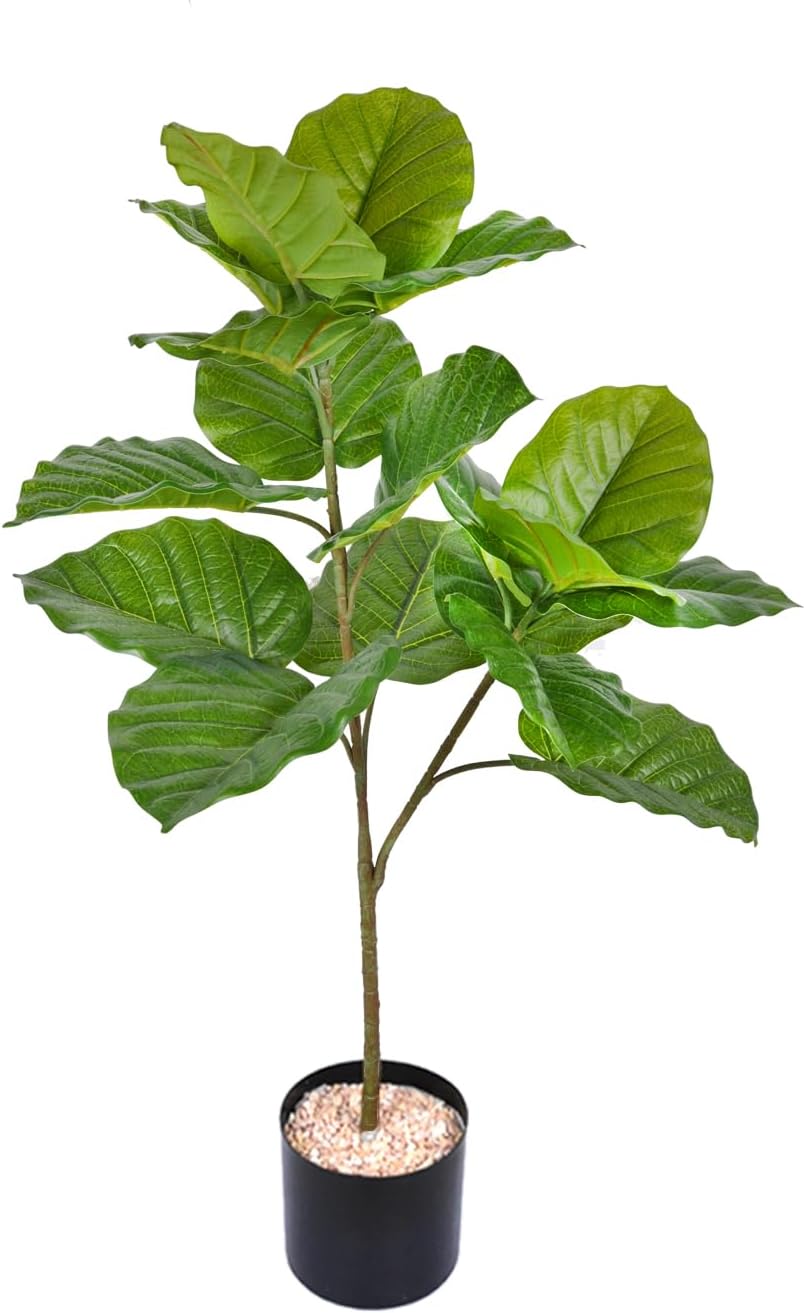 Árbol artificial de Umbellata Ficus Umbellata de 39 pulgadas de alto, árbol de imitación al tacto para decoración del hogar, oficina, centro