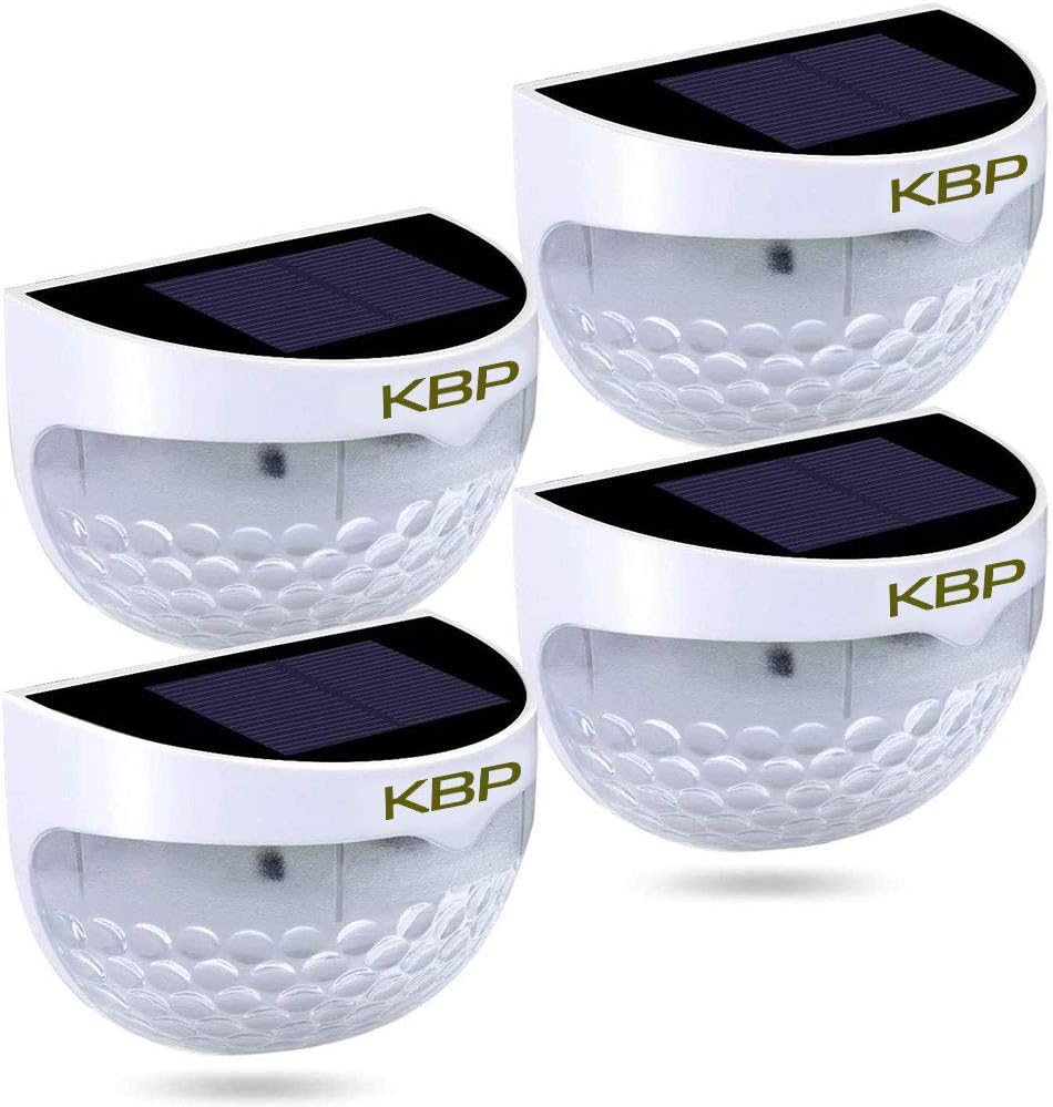 KBP – Luces solares para exteriores, a prueba de agua para la pared, la cerca, el patio, el jardín, el porche, la escalera