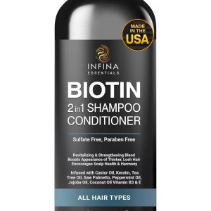 Biotin Champú y acondicionador 2 en 1 para hombres y mujeres  Espesamiento del cabello con palma enana americana, queratina, cafeína y vitamina E Biotin Champú y acondicionador 2 en 1 para hombres y mujeres  Espesamiento del cabello con palma enana americana, queratina, cafeína y vitamina E