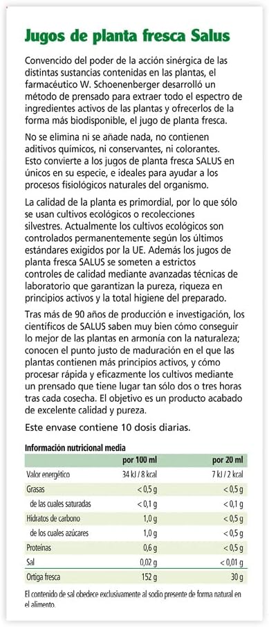 Salus Ortiga Picante Orgánica Fresca 6.8 fl oz