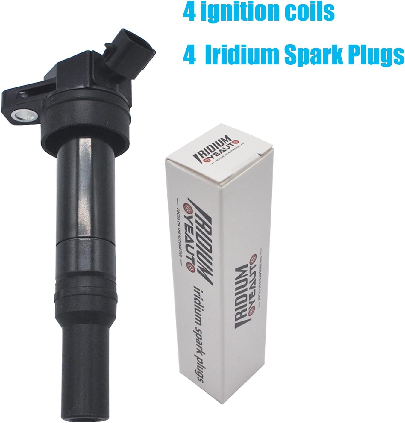 Bobina de encendido Bujía de iridio UF651 compatible con Hyundai Kia Elantra GT Coupé Tucson Forte Soul 1.8L 2.0L
