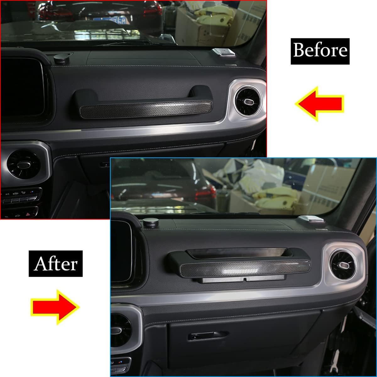 YIWANG Caja de almacenamiento de agarre de copiloto ABS para Mercedes Benz Clase G AMG Wagon Cross Country SUV W463 G350 G400 G500 G55 G63 G65