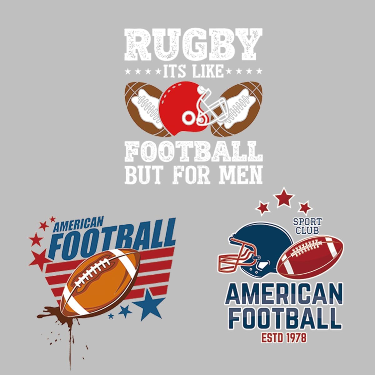 Juego de 3 hojas de parches de transferencia de fútbol americano, parches para niñas, parches para ropa, camisetas, flores, patrones surtidos,
