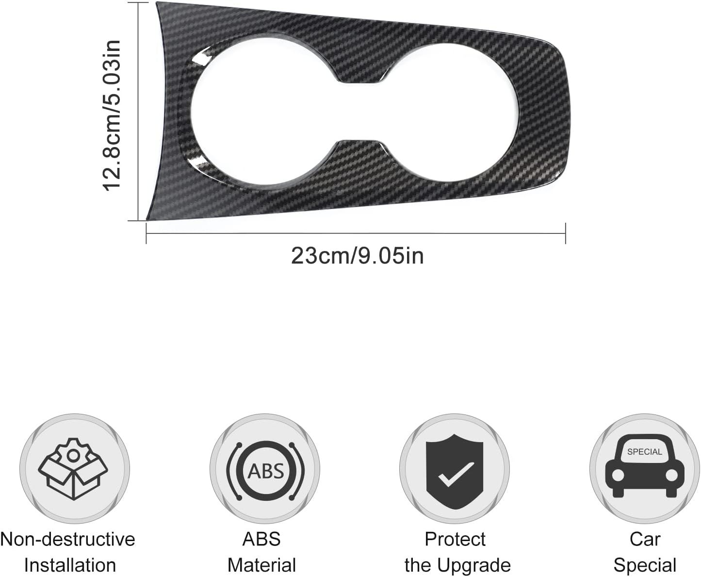 JeCar Cubierta del panel del soporte de la taza delantera para Chevrolet Camaro 2010-2015 (textura de fibra de carbono)