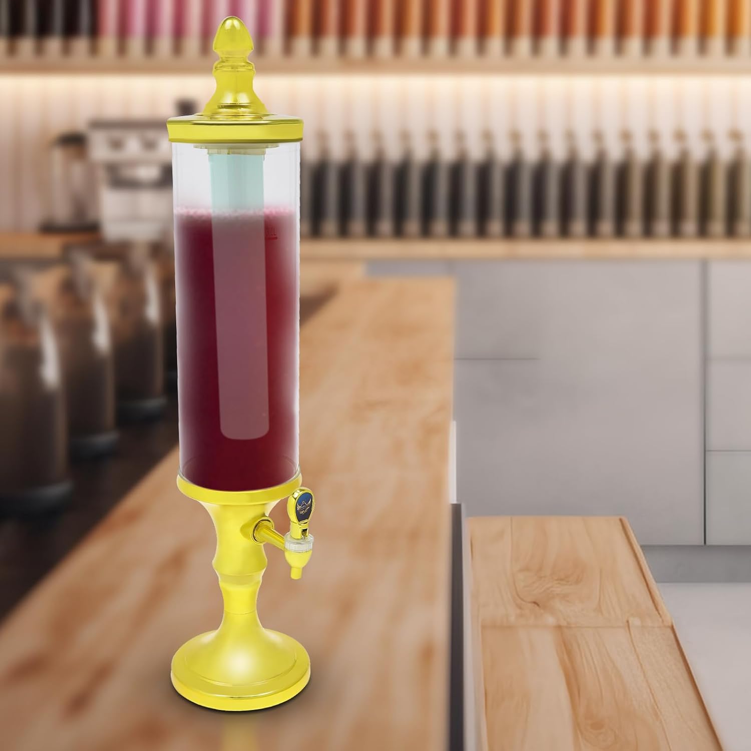 Dispensador de torre de cerveza de 3 litros con tubo de hielo y dispensador de cerveza de mesa ligera, 3.2 cuartos de galón 102 onzas, dispensador