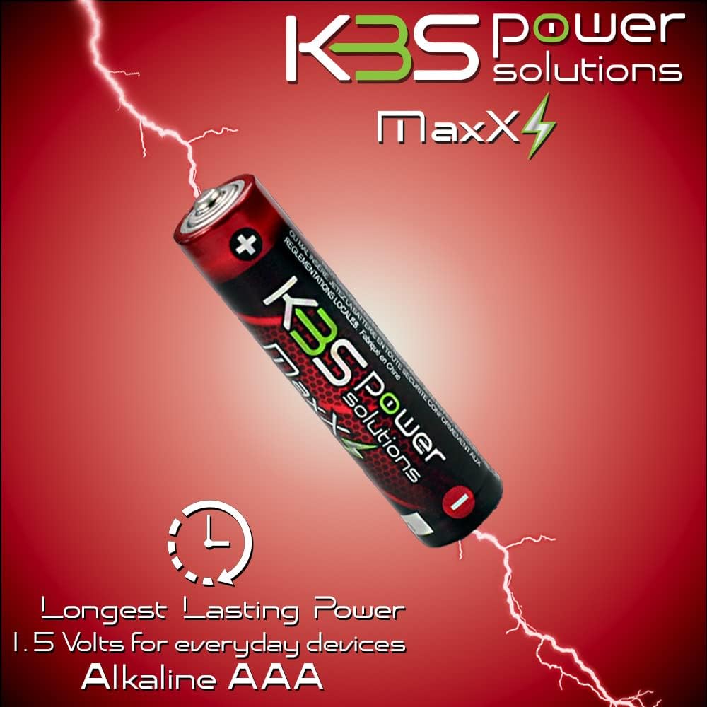 KBS POWER SOLUTIONS MAXX PEAK ALCALINAS AAA PAQUETE DE BATERÍAS PAQUETE DE 480 CELLAS (20 PAQUETES DE 24 UNIDADES) MaxX AAA Pilas alcalinas de mayor