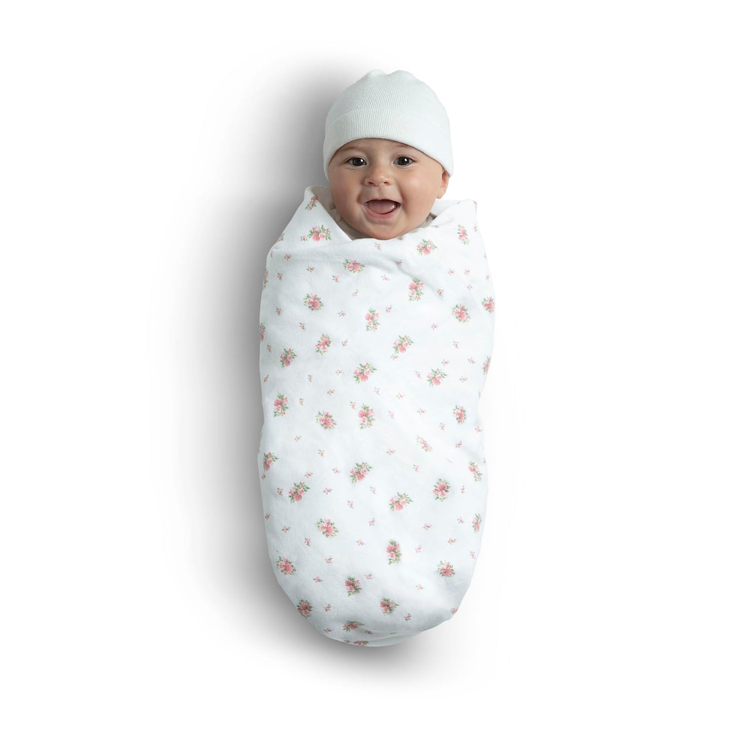 Delta Children Mantas de franela 100% algodón para niñas y niños, 30 x 30 pulgadas (paquete de 4), rosa floral