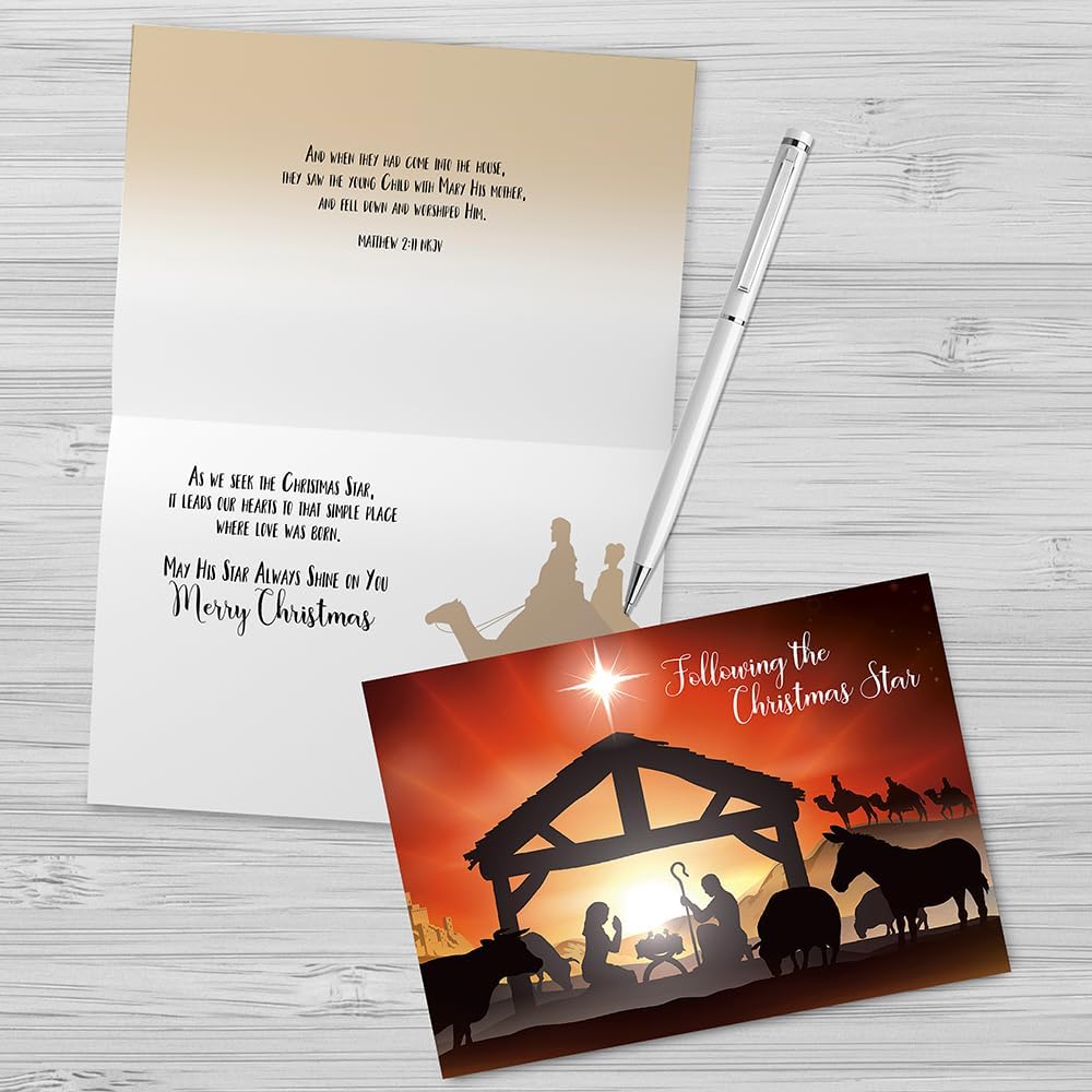 Faithfully Yours Designer Greetings – Tarjetas surtidas navideñas en caja