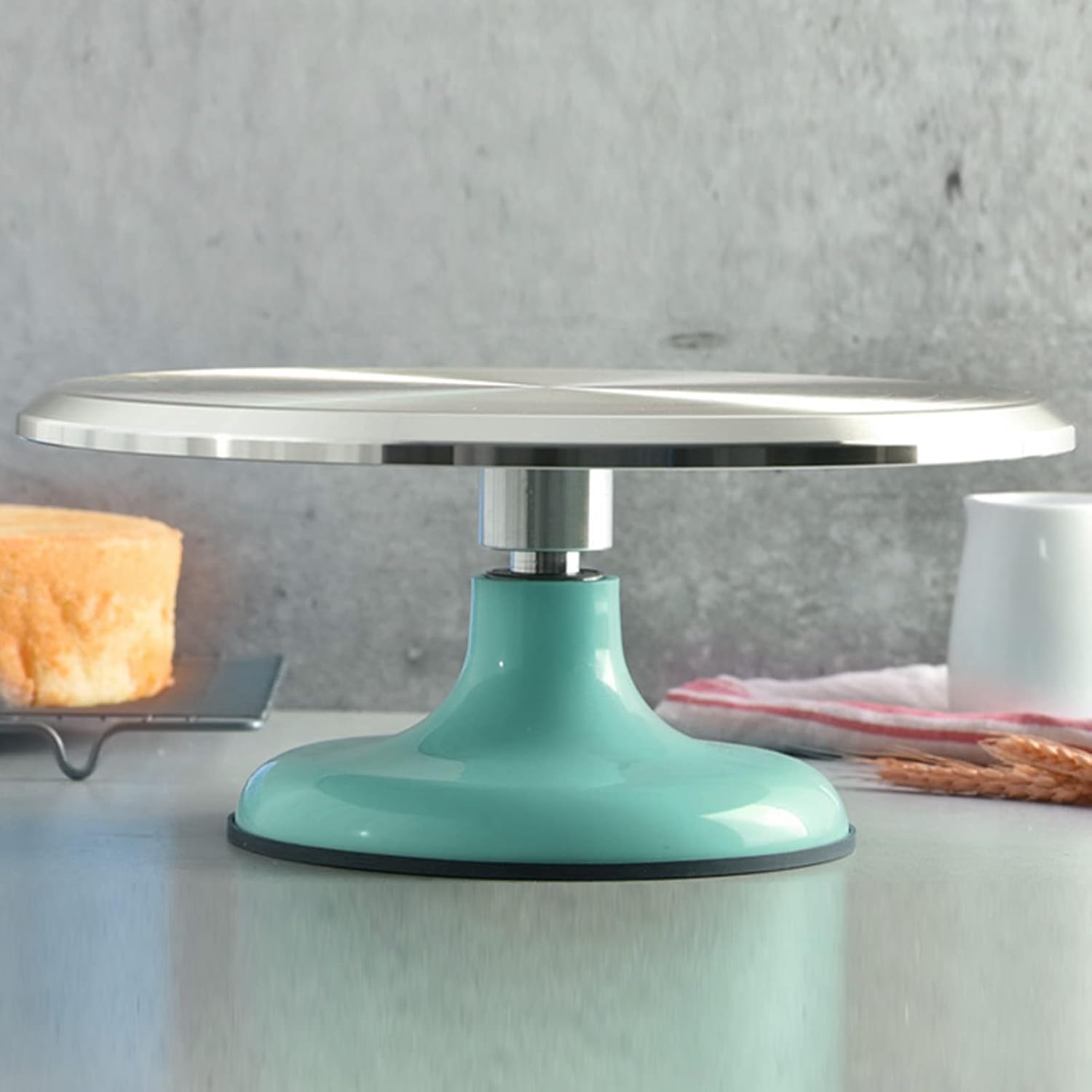 Tocadiscos para tartas, soporte giratorio duradero y estable para decoración de tartas de 10 pulgadas para chefs para suministros de decoración de