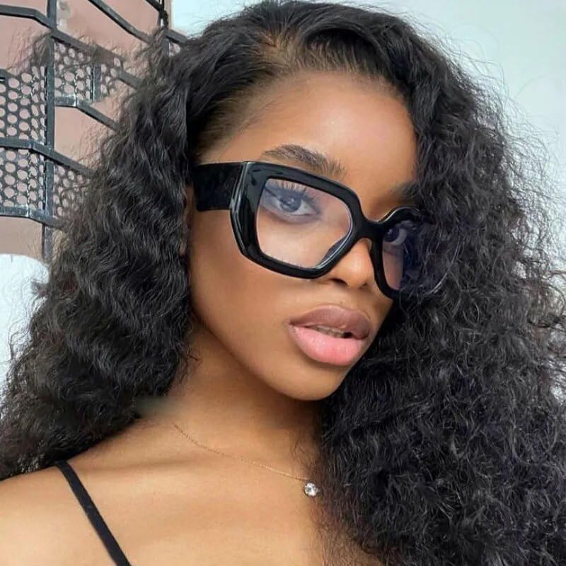 GentleMaker Thick Frame Blue Light Glasses for Women Men,Square Computer Gaming Eyeglasses Anti Eyestrain