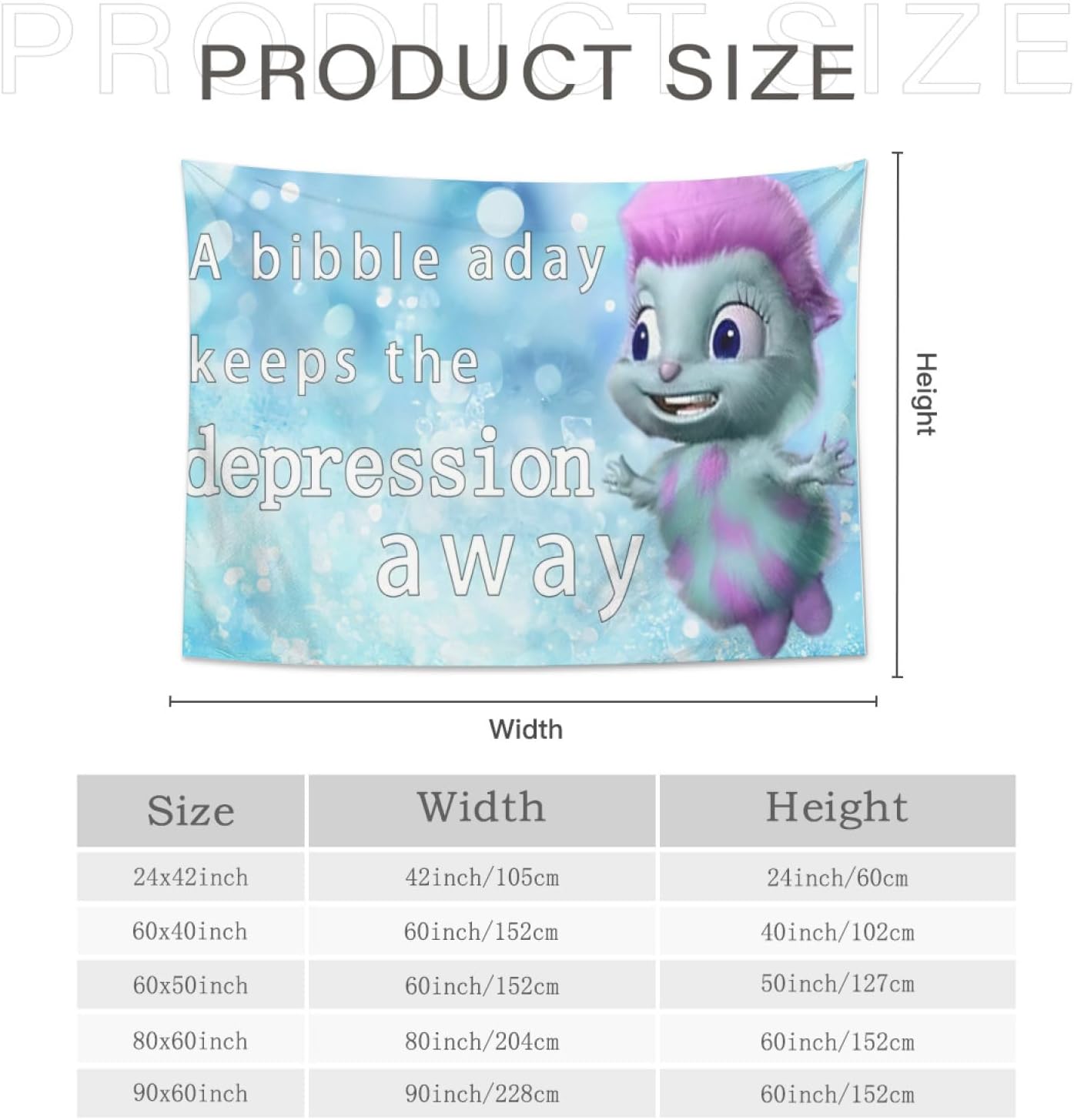 Wicwuu Bibble – Tapiz de meme divertido con texto en inglés “Bibble Happines”, decoración para colgar en la pared, cartel de bandera para dormitorio