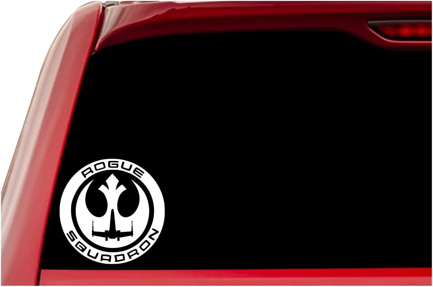 URI207 Calcomanía de vinilo Star Wars Rogue One Squadron. Para autos, camionetas, furgonetas, paredes, computadora portátil. Color blanco 5,5