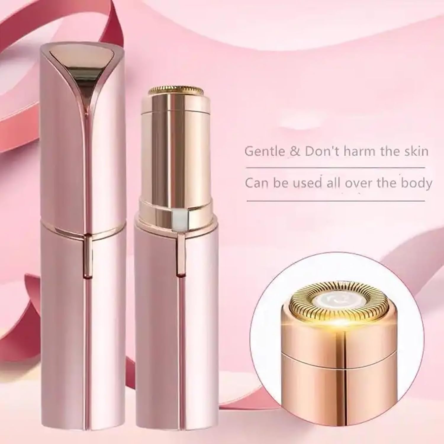 Depilación facial recargable por USB para mujeres, removedor de vello facial sin dolor para mujeres, tamaño de lápiz labial, para labio