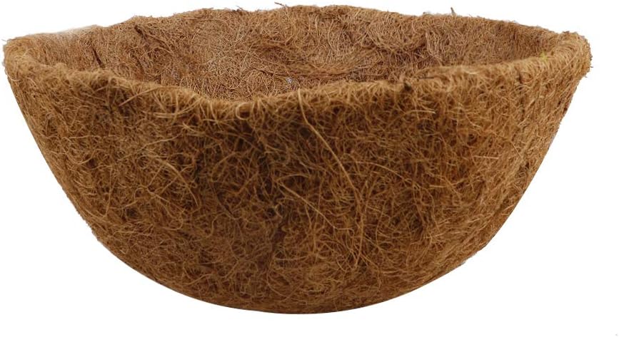 Pectt 3 forros redondos de coco de 14 pulgadas para macetas, forros de repuesto de fibra de coco extragruesos, revestimientos de fibra de coco para
