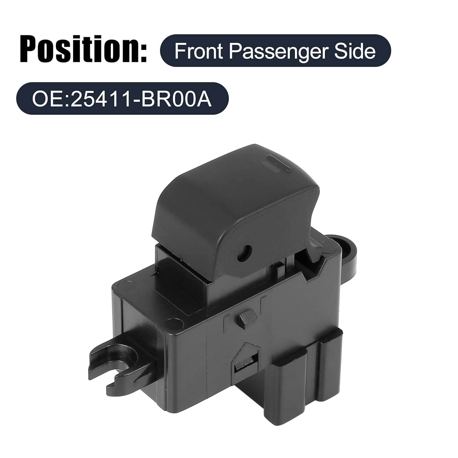 X AUTOHAUX Interruptor de elevalunas eléctrico del lado del pasajero delantero 25411-BR00A Reemplazo para Nissan Qashqai 2012