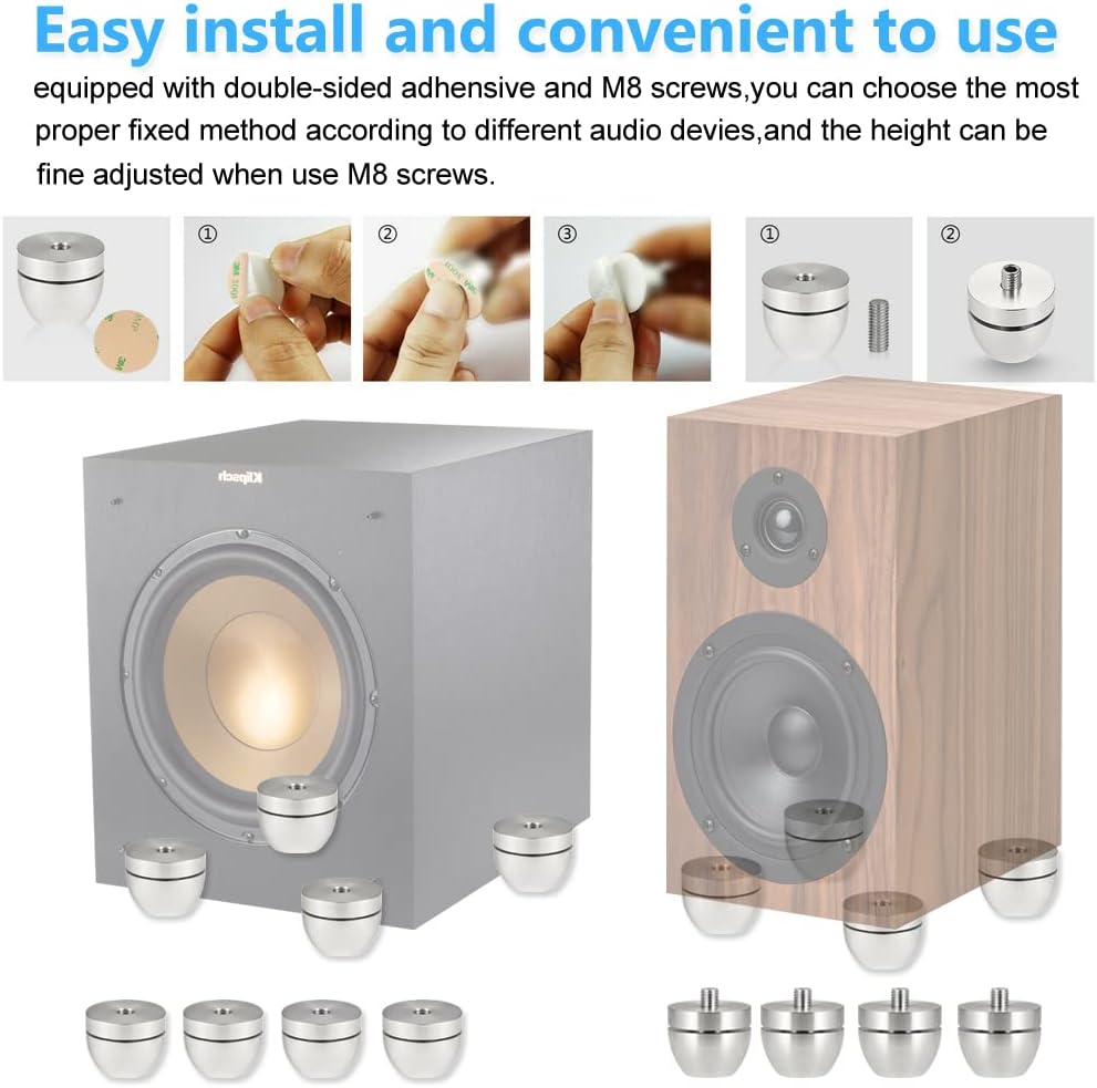 Tertullus 4 piezas de cuentas de bola para altavoz pies de aislamiento de plataforma giratoria Almohadillas de plataforma amortiguador de audio pies
