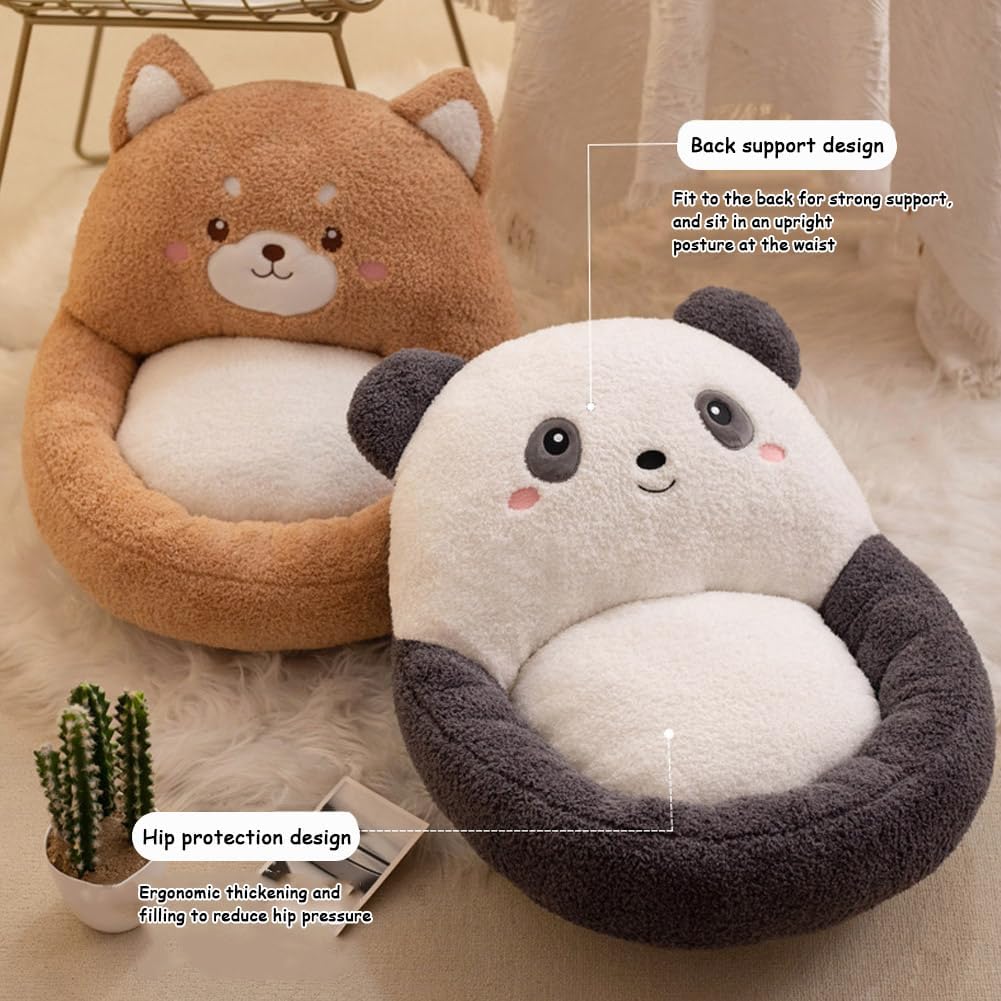 Cojines Kawaii para silla de interiores, cómodos cojines de felpa con respaldo, cojín antideslizante para silla de oficina, cojín tatami para silla