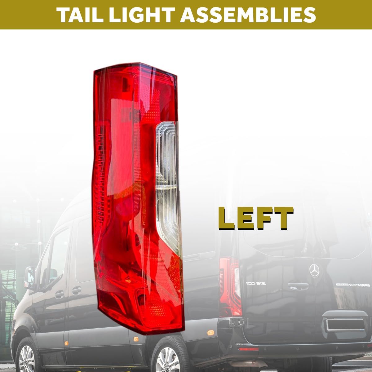 Compatible con luces traseras Mercedes Sprinter W907 910 con bombillas 2019-2021 (lado izquierdo)