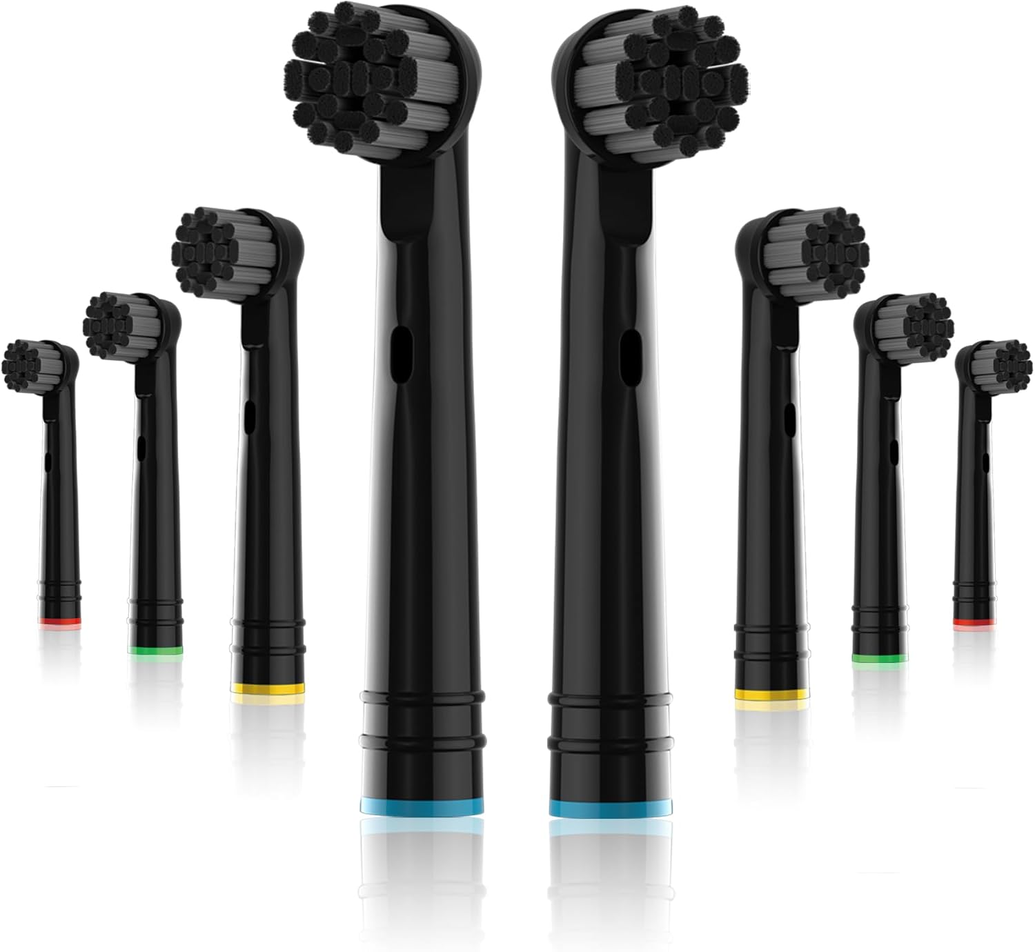 Cabezales de cepillo de repuesto de carbón de bambú aptos para cepillos de dientes eléctricos Oral B, 8 unidades, negro, repuesto de cerdas con