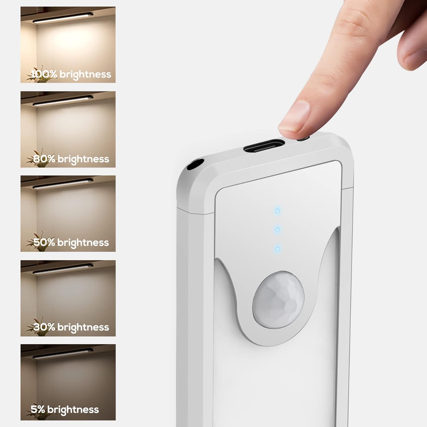 Homelist 60 luces LED para debajo del gabinete, iluminación inalámbrica para debajo del gabinete, sensor de movimiento para interiores, luz de