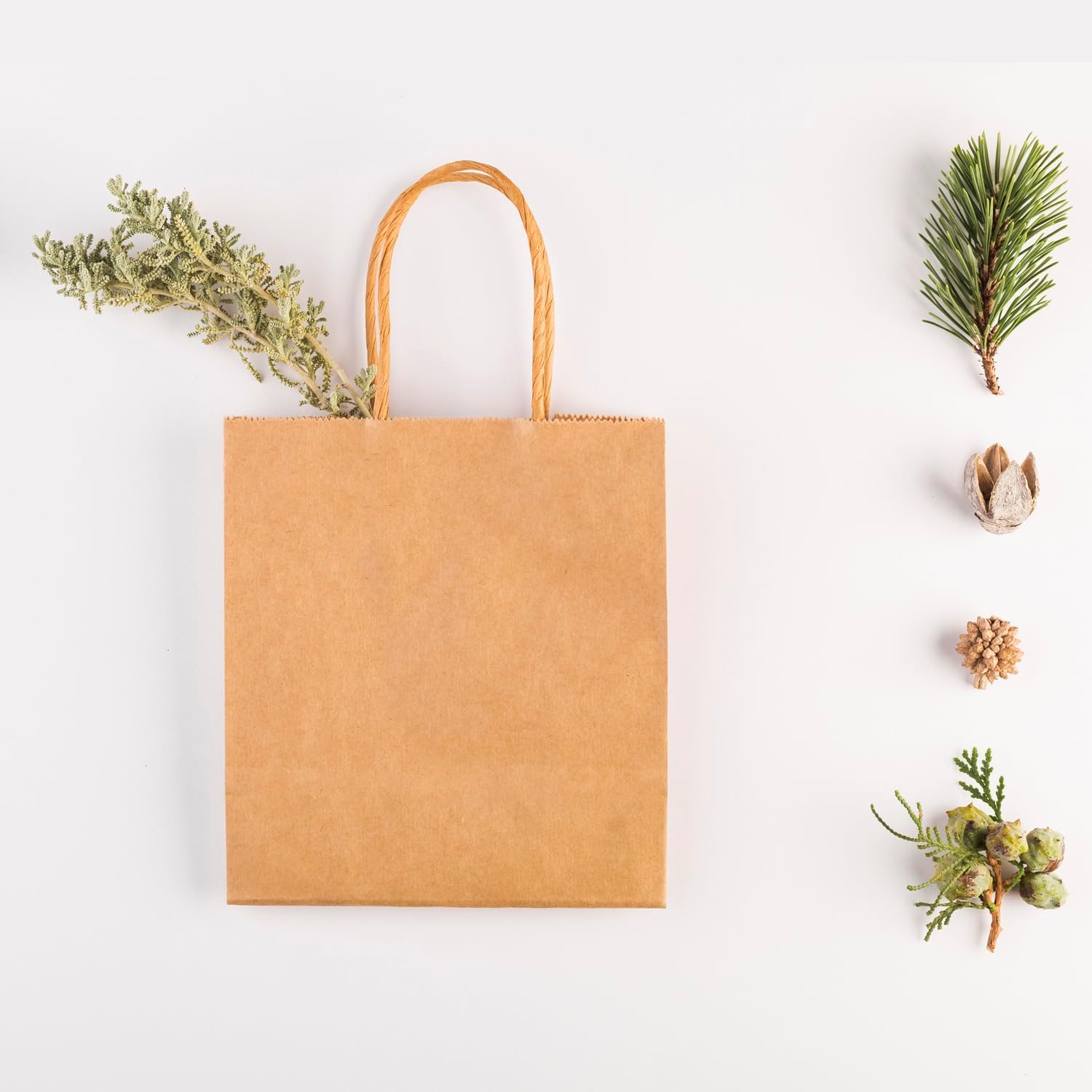TOWRAP Bolsas de papel marrón con asas, 100 bolsas de regalo Kraft de 5 x 3 x 5 pulgadas, a granel, bolsas de compras, bolsas de fiesta, bolsas de