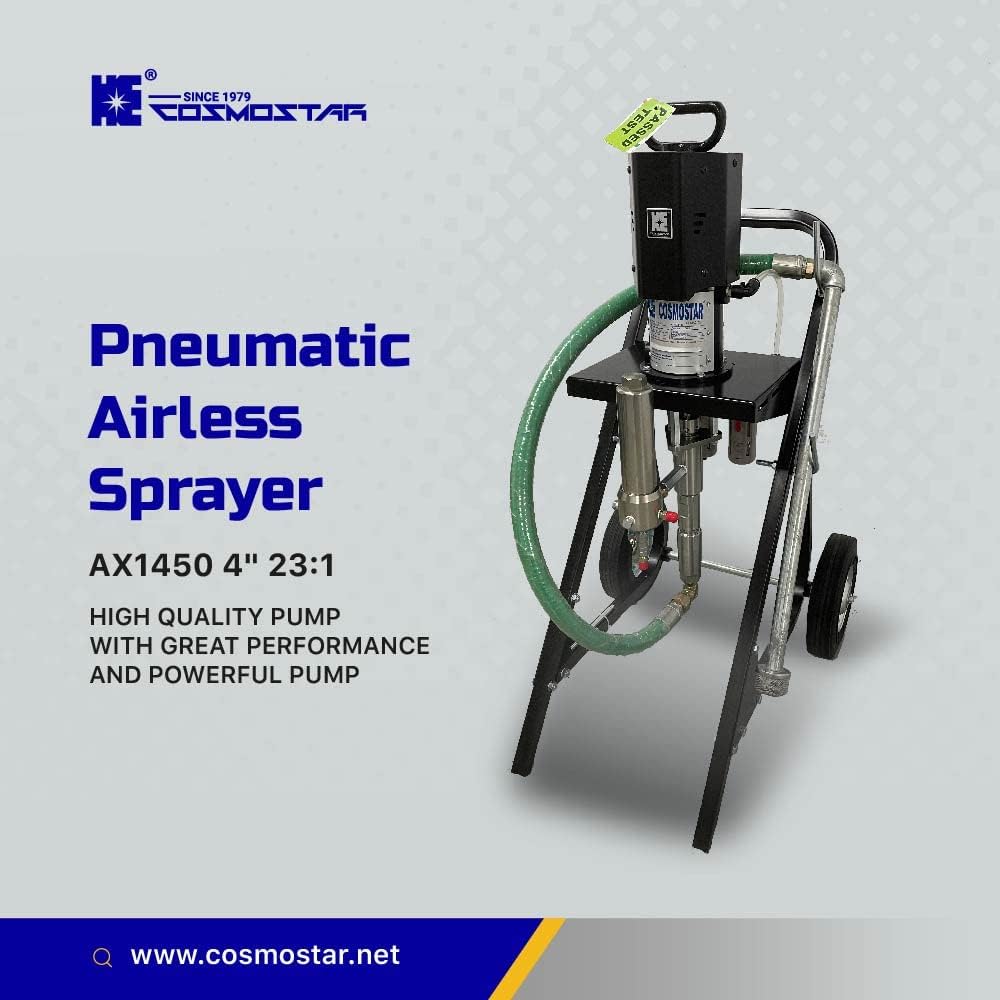 Cosmostar AX1450 – Pulverizador neumático sin aire 231, aerosoles de pintura sin aire, juego de montaje en carrito con pistola de pulverización sin