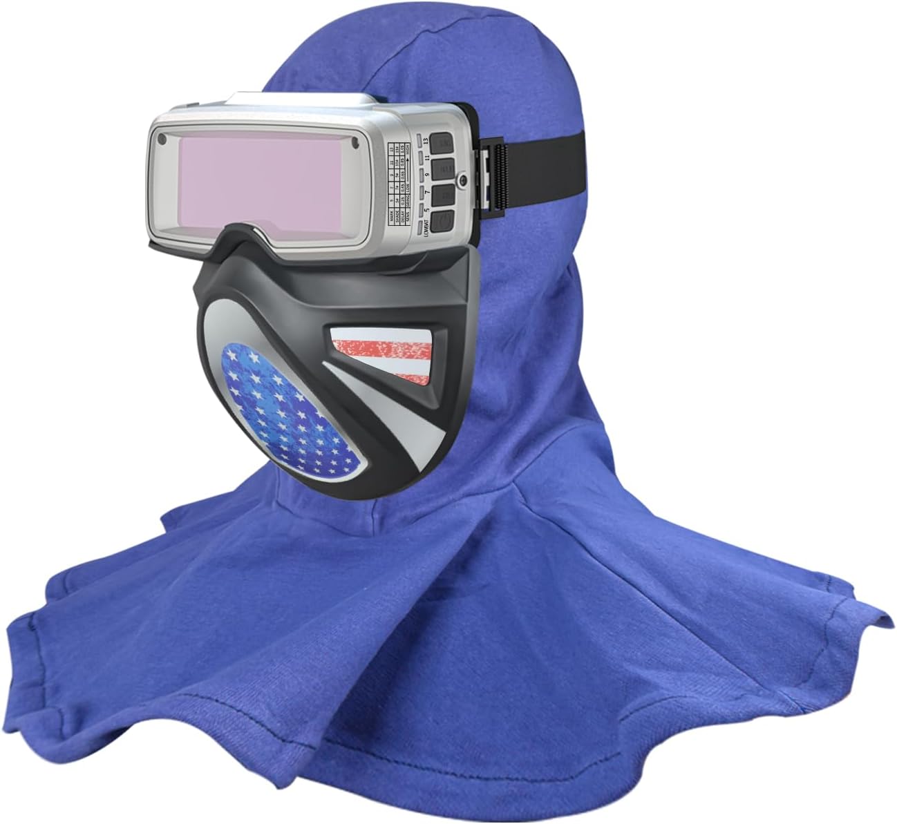Gafas de soldadura digitales que oscurecen automáticamente el color verdadero, amplio rango de sombra 5-13, con protector facial y capucha suave FR