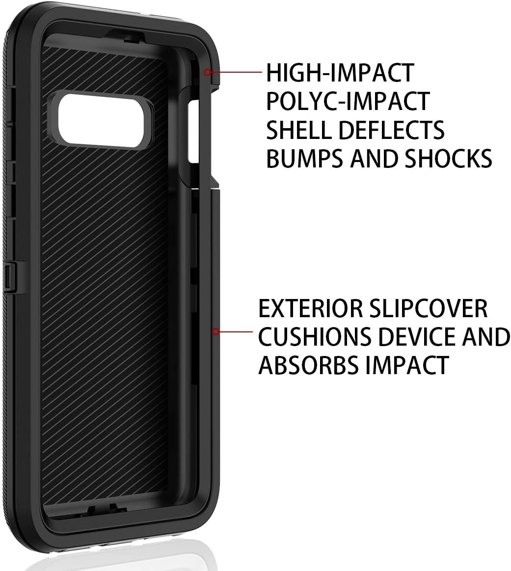 I-HONVA Funda para Galaxy S10E a prueba de golpes, a prueba de polvo y caídas, 3 capas, protección de cuerpo completo sin protector de pantalla,