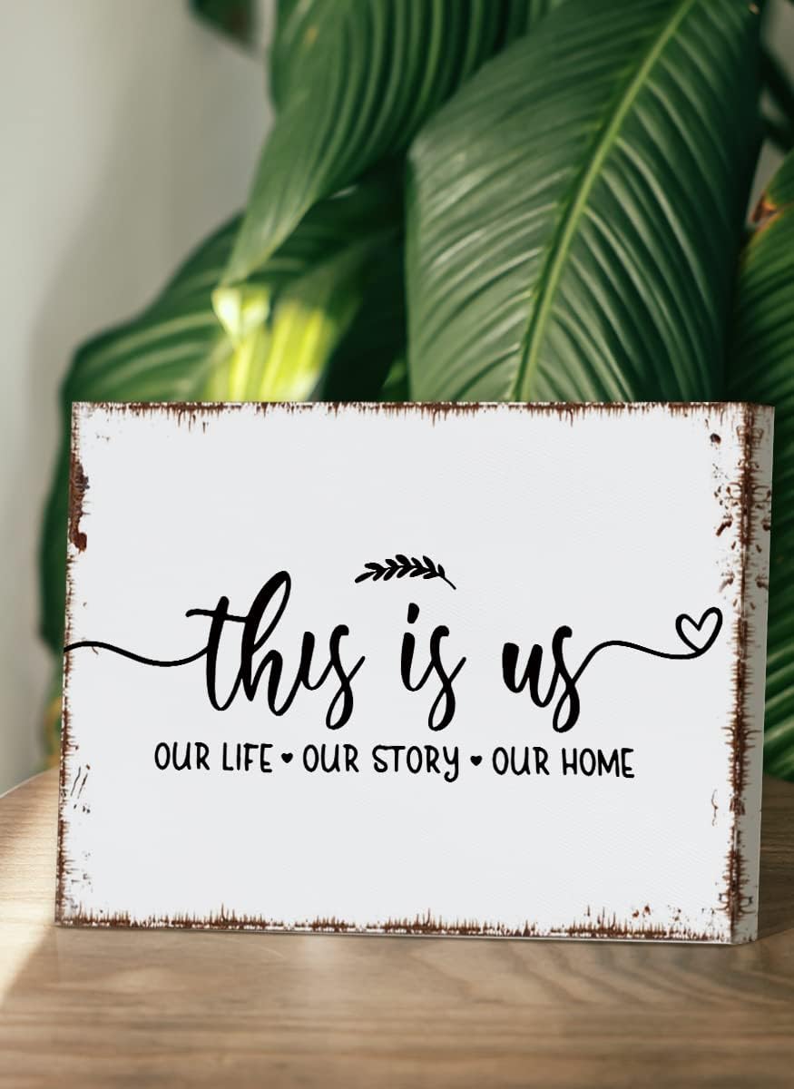 This Is Us Our Life Our Story Our Home Farmhouse – Arte de pared vintage para decoración de pared en lienzo con temática del hogar, baño,
