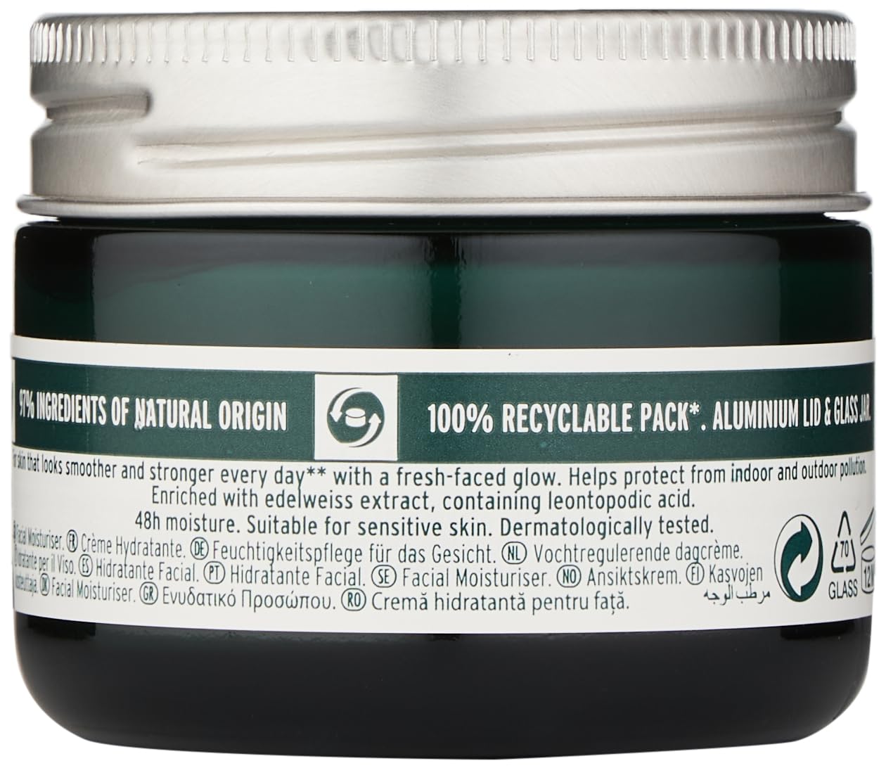 The Body Shop Edelweiss Crema Suavizante Intense – Crema Nutritiva de Día – Hidrata e Hidrata la Piel – Vegana – 1.7 fl oz