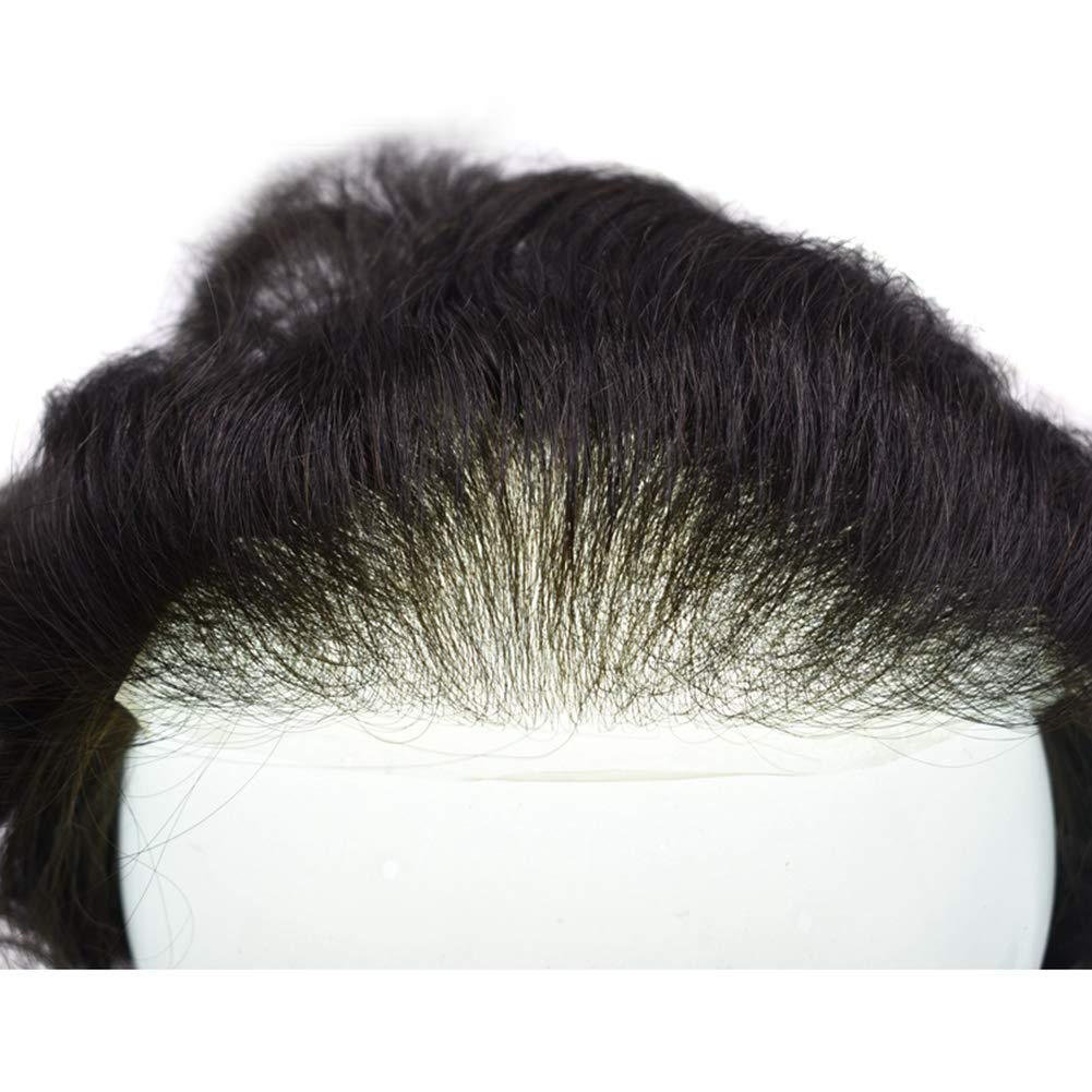 Healthlif Toupee para hombres Pieza de pelo ultrafina para piel Toupee Men Sistema de cabello humano con bucle en V para hombres Unidad de cabello