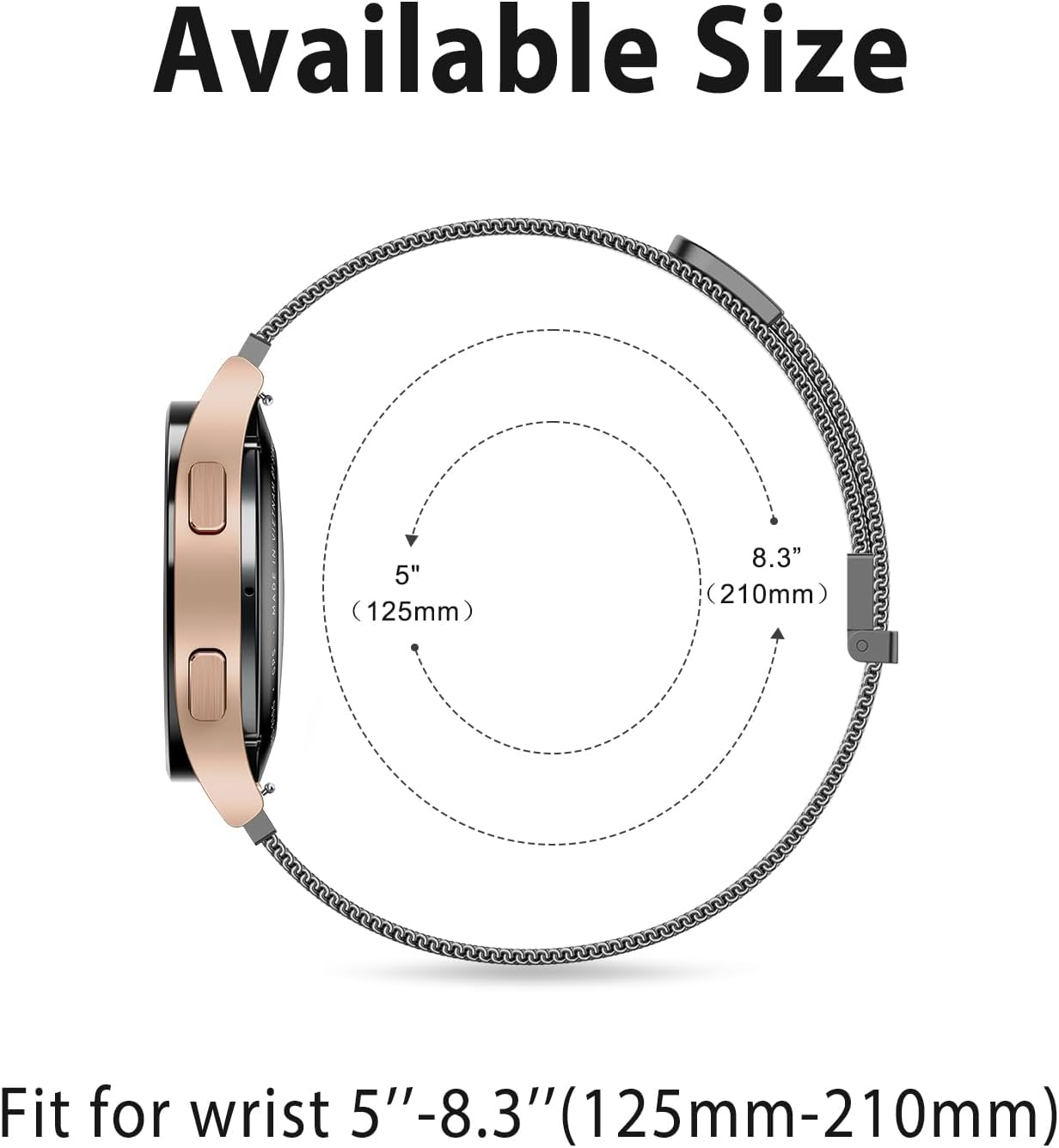 Meliya Correa de metal compatible con Garmin Venu 2 Plus, Venu Sq, Venu y Vivoactive 3, correa de repuesto de acero inoxidable para Garmin Vivomove