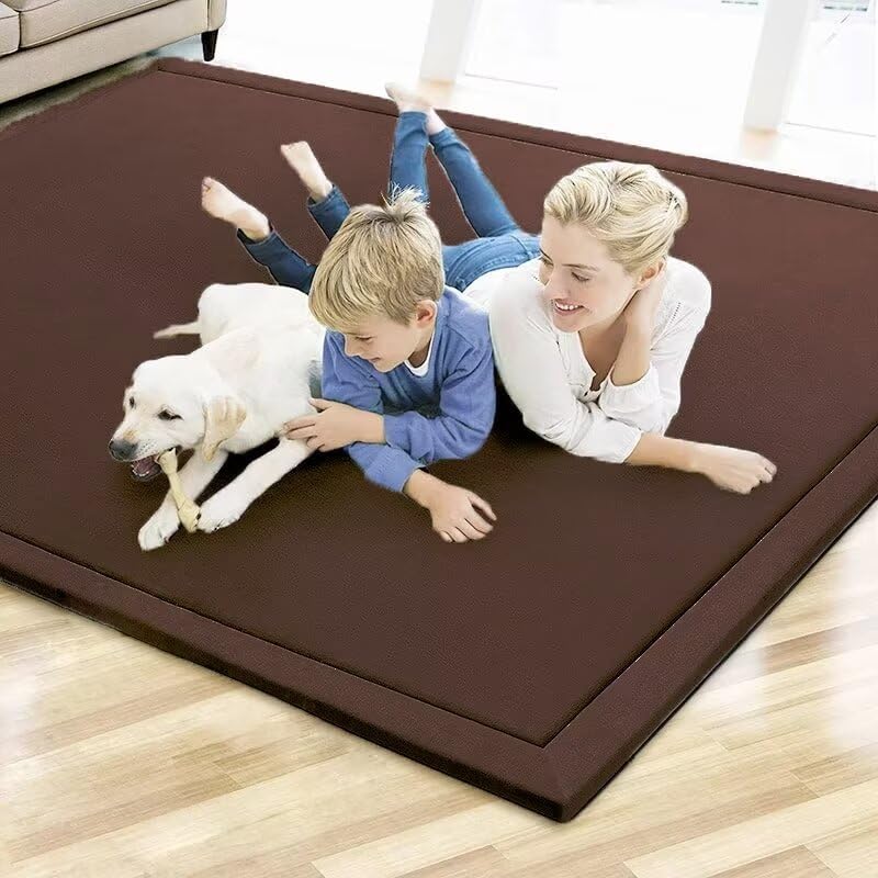 Alfombras de terciopelo coral para gatear, hechas a mano, tejido de espuma de felpa, tapete de ejercicio suave y grueso para niños